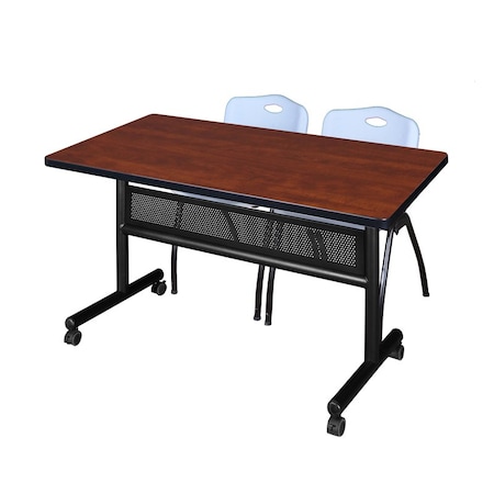 Kobe Rectangle Mobile table, 48" W, 29" H, Laminate Top, Cherry MKFTM4830CH47GY